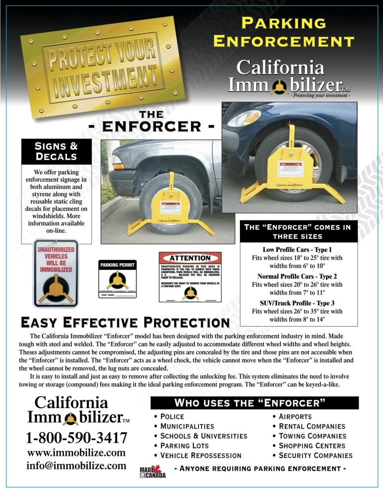 Car Wheel Boots CALIFORNIA IMMOBILIZER